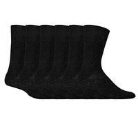 Calcetines para diabéticos, con ajuste superior en forma de panal, sin costuras, 6 pares, de la marca Gentle Grip (Talla Europa: 39-45) Negro negro Large