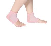 Calcetines para el cuidado de los pies con fascitis plantar, 1 par de almohadillas de gel protectoras para el talón Mangas Anti-agrietamiento Protector de tobillo hidratante(Rosado)