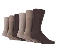 Calcetines para hombre, con agarre suave sin elástico, talla 39 a 45, 12 pares, color liso Beige Brown Beige MGG103 Large