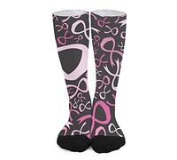 Calcetines Para Hombres Y Mujeres Cinta Rosa Para La Concientización Sobre El Cáncer De Mama Humedad Wicking Clásicos Calcetines Futbol, Para Entrenamiento, Caminar, Baloncesto, 50cm