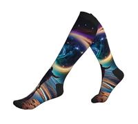 Calcetines Para Hombres Y Mujeres Danza Cósmica Impresa Humedad Wicking Cómodos Calcetines Futbol, Para Entrenamiento, Adulto, Senderismo, 50cm