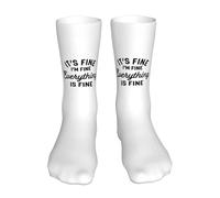 Calcetines Para Hombres Y Mujeres Estoy Bien, Está Bien, Todo Está Bien. Humedad Wicking Transpirables Calcetines De Trekking, Para Entrenamiento, Senderismo, Deporte, Yoga, 40cm