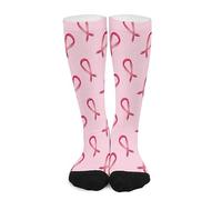 Calcetines Para Hombres Y Mujeres Lazos Rosas Para La Concientización Sobre El Cáncer De Mama Cómodos Suaves Calcetines Atléticos, Para Senderismo, Caminar, Gimnasio, 50cm