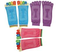 Calcetines Para Los Dedos De Los Pies, 3 Pares De Calcetines Coloridos Para Los Dedos De Los Pies De Yoga Calcetines Cómodos De Cinco Dedos De Algodón Antideslizante Masaje De Salud Calcetines De Yoga
