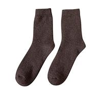 Calcetines para mujer en otoño e invierno, además de terciopelo, acolchados, cálidos, color sólido, calcetines largos de algodón para mujer, aunque son altos, café, Altoa única