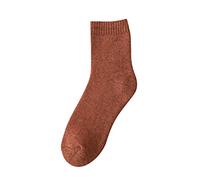 Calcetines para mujer en otoño e invierno más calcetines acolchados de terciopelo cálido de color sólido para mujer, calcetines largos de algodón para mujer, calcetines de vacaciones, rosso, Altoa