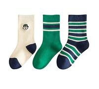 Calcetines para niñas y niños, para otoño e invierno, a la moda, con estampado de niño verde, cómodos, cálidos, para interiores y exteriores, hogar, zapatos a juego, verde, L