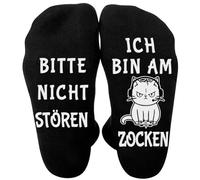 Calcetines para niños 35 - 38, regalos divertidos para hombres, cumpleaños, por favor, no molestes yo soy el garrapata, calcetines para juegos con texto en alemán "Weihnachtsgeschenke Cool Dinge für