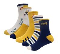 Calcetines para Niños y Niñas. 80% Algodón. Calcetines con Estampados Divertidos y Originales. Packs de 6 Pares para Uso Diario. Variedad de Tallas entre 22-36. (FR/ES, Números, 32, 36, Regular, 26)