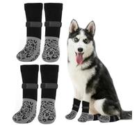 Calcetines para Perros, 2 Pariglii Calcetines Perro Antideslizantes con Gancho y Bucle Ajustable Protector Patas Perro, per Anti-lamido Calcetines per Protector Patas, para Interior y Exterio(XL)