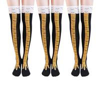 calcetines patas de pollo, calcetines divertidos chicken leg socks acción de gracias hasta la rodilla Medias de mujer calcetines altos calcetines feos y graciosos mujer regalos divertidos (3 pare)