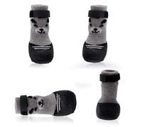Calcetines Perro, 2 Pares Calcetines para Perros, Protector Patas Perro, con Cierre De Velcro Ajustable, Cálido para El Invierno, Adecuado Dentro del Interior, Tamaño L