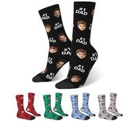 Calcetines Personalizados con Cara Calcetines Divertidos Regalos Originales | Calcetines Graciosos Mujer Personalizados con Fotos Nombres Calcetines Running Hombre Regalos Cumpleaños Aniversario Navidad