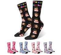 Calcetines Personalizados con Cara Calcetines Divertidos Regalos Originales | Calcetines Graciosos Mujer Personalizados con Fotos Nombres Calcetines Running Hombre Regalos Cumpleaños Aniversario Navidad
