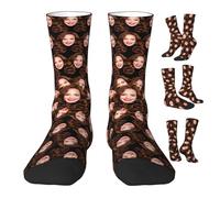 Calcetines personalizados con caras en ellos, fotos personalizadas, texto, para hombres y mujeres, calcetines divertidos personalizados, Estilo 3, talla única