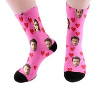 Calcetines personalizados con foto, calcetines personalizados, calcetines personalizados, regalo divertido para hombres y mujeres, #01-rosado, Altoa única