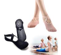 Calcetines Pilates Yoga, 2 pares Pilates Calcetines Antideslizantes Mujer pour Yoga, Fitness Antideslizantes Calcetines, con Correas, para Pilates, Danza, Fitness