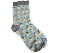 Calcetines púrpura Possum® Jack Russell impresión perro señoras azul naranja suave mezcla de algodón terrier perro calcetín idea de regalo