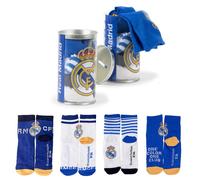 CERDÁ LIFE'S LITTLE MOMENTS Pack 4 Piezas Real Madrid Niños - Calcetines Oficiales Infantiles, Diseño Exclusivo, Multicolor, 27-30