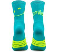 Calcetines Running y Trail Acolchados Media Caña, Compresivos y Antideslizantes. Calcetines Técnicos Deporte sin Rozaduras de Hombre y Mujer (FR/ES, Letras, S, M, Regular, Regular, SMILE Green)