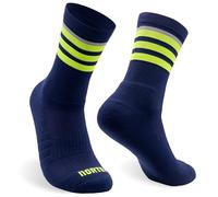 Calcetines Running y Trail Running Acolchados Media Caña, Compresivos y Antideslizantes. Calcetines Técnicos Deporte sin Rozaduras de Hombre y Mujer (FR/ES, Letras, S, M, Regular, Regular, Navy)