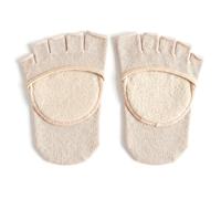Calcetines separadores de dedos transpirables de color piel para mujer, almohadillas invisibles de media cubierta para el antepié, calcetines espaciadores para juanetes, yoga, danza, comodidad d
