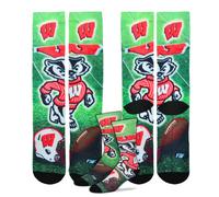 Calcetines Sublimados Del Mascota De La Universidad De Wisconsin Badgers
