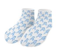 Calcetines tobilleros con estampado de lazos azules para concienciar sobre el cáncer de próstata, calcetines deportivos casuales cortos para mujeres y hombres.