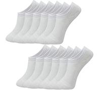 Calcetines Tobilleros Mujer,12 Pares Calcetines Cortos de fibra bambu,Transpirable y Anti-olor, Calcetines Invisibles de Algodón Con Silicona Antideslizante De Corte Bajo Color Blanco Talla 35-40