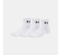 Calcetines tobilleros Under Armour Performance Cotton unisex - Paquete de 3 Blanco / Blanco / Ultimate Negro S
