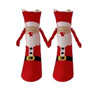 Calcetines tomados para mano, calcetines para pareja tomados de mano | Calcetines magnéticos navideños de pareja que se sostienen de la mano - Calcetines divertidos con mano magnética, calcetines con