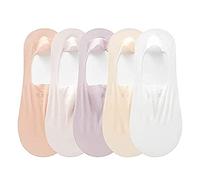 Calcetines transpirables de seda de hielo invisibles para mujer, calcetines transpirables antideslizantes de corte bajo que no se muestran, calcetines de forro fino para barcos planos (D+ 5 pairs)