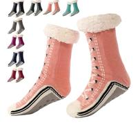 Calcetines ultra gruesos para el hogar, de cachemira, suaves, cálidos, acogedores, de forro polar, para invierno, para mujer, con pinzas, núm. 06, Altoa única