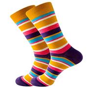 Calcetines unisex para mujer, con diseño de rayas, coloridos y callejeros, con escudo de talón, calcetines de fútbol para jóvenes, B, Altoa única