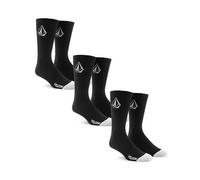Calcetines Volcom Full Stone Crew Paquete De 3 - Negro