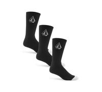 Calcetines Volcom Stone para hombre, paquete de 3, negros, 1/2, para hombre
