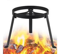 CALCHELE Trípode de fogata para cocinar, equipo de cocina resistente para fogatas, soporte para hoguera al aire libre, parrilla portátil de hierro fundido para cocinar horno holandés, albergue,