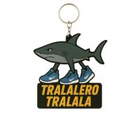 CALCHI ARTISTICI Meme italiano brainrot - Llavero con diseño de bailarina y tiburón con zapatillas de deporte de goma de colores Tralala Thung Shaur Bombardiro