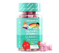 Calcio con Vitamina D3 y K2 para Niños - 30 Gominolas - Sin Gluten - 160 mg de Calcio, 400 UI de Vitamina D y 200 µg de K2 por Ración - para Huesos, Dientes y Músculos - 1 Mes - Novomins