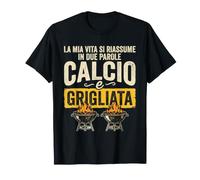 Calcio e Grigliata Design Sportivo Barbacoa Uomo Camiseta