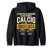 Calcio e Grigliata Design Sportivo Barbacoa Uomo Sudadera con Capucha