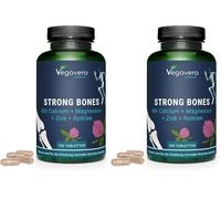 Calcio, Magnesio y Zinc | 800 mg de Calcium Dosis Diaria | Para Fortalecer Huesos y Menopausia| 180 Cápsulas | Con Trébol Rojo | Sin Aditivos & Vegano | Vegavero (Paquete de 2)