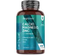 Calcio, Magnesio y Zinc con Vitamina D3 - 400 Comprimidos - Apoyo del Bienestar General