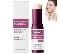 Calcium Volumen Multi-Bálsamo 9g, Varilla Anti-Arrugas, Barra Húmeda de Colágeno Coreano, Anti-Edad, Hidratante, Rico en Almendra y Vitamina E para Bálsamo Labial, Crema de Ojos, Cuello