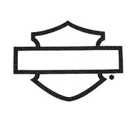 Calcoman a con el logotipo de barra y escudo con textura resistente de Harley-Davidson, color negro, 5 x 4 pulgadas.