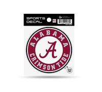 Calcoman a deportiva redonda de 4"" x 4"" de Rico Industries NCAA Alabama Crimson Tide