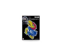 Calcoman as automotrices para fan ticos de los deportes de Rico Industries NCAA Kansas Jayhawks, rojo, negro y amarillo, talla nica