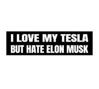 Calcomanía anti Elon Musk con texto en inglés "I Love The CAR NOT The CEO", calcomanía anti Elon Tesla Club, Tesla Model X Y 3, calcomanía negra y blanca, pegatina para parachoques de Tesla Owners