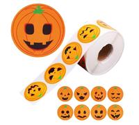 Calcomanía Calabaza | 500 Hojas Adhesivos Decorativos Con Motivos Calabaza - Rollo de Decoración con 8 Diseños Lindos para Puertas, Aula, Juegos y Niños Pequeños