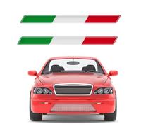 Calcomanía con efecto 3D para vidrio automotriz - 2 calcomanías Pequeñas banderas de Italia | Pegatina decorativa de la bandera italiana | Calcomanía decorativa para el parachoques del automóvil y las